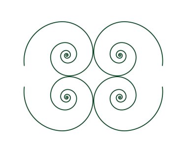 Eşit Spiral Süs Çizgileri Yeşil Renk Soyut Tasarım Doku Vektör Resimleri