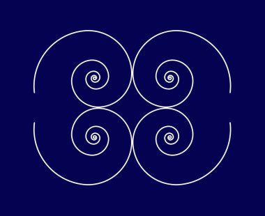 Benzer Spiral Şablon Çizgileri Mavi Soyut Tasarım Doku Vektör Resimleri