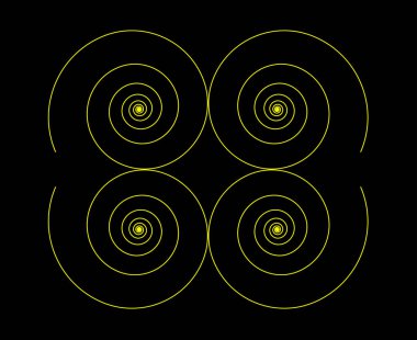 Eşit Spiral Çizgiler Kalıplar Sarı Renk Soyut Tasarım Doku Vektörü İllüstrasyonu