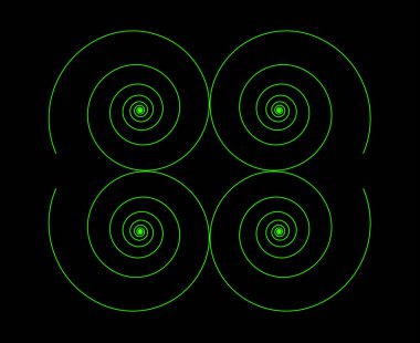 Eşit Spiral Çizgiler Desen Yeşil Renk Soyut Tasarım Doku Vektörü İllüstrasyonu