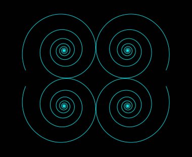 Eşit Spiral Çizgiler Desen Cyan Renk Soyut Tasarım Doku Vektörü İllüstrasyonu