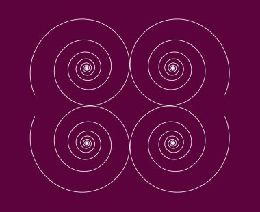 Eşit Spiral Çizgiler Mor Soyut Tasarım Doku Vektörü İllüstrasyonu