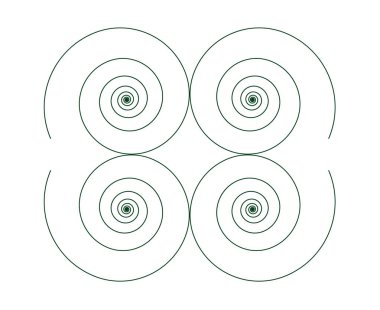 Eşit Spiral Çizgiler Desen Yeşil Renk Soyut Tasarım Doku Vektörü İllüstrasyonu