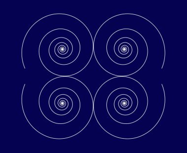 Benzer Spiral Çizgiler Mavili Soyut Tasarım Doku Vektörü İllüstrasyonu