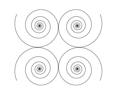 Eşit Spiral Çizgiler Şablon Siyah Renk Soyut Tasarım Doku Vektör Resimleri
