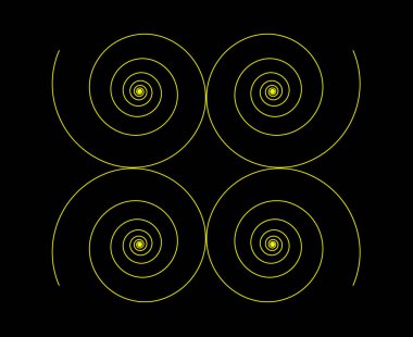 Eşit Spiral Çizgiler Kalıplar Sarı Renk Soyut Tasarım Doku Vektör Çizimi