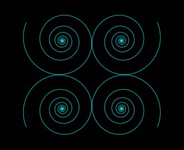Eşit Spiral Çizgiler Desen Cyan Renk Soyut Tasarım Doku Vektör Resimleri