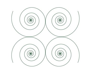 Eşit Spiral Çizgiler Desen Yeşil Renk Soyut Tasarım Tasarım Arkaplan Vektörü Resimleri