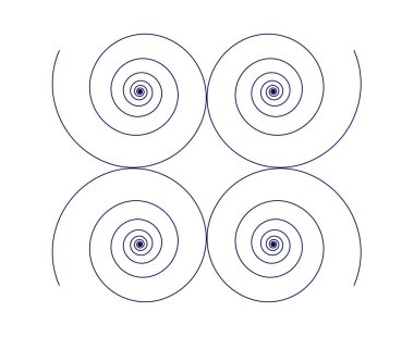 Eşit Spiral Çizgiler Mavili Renk Soyut Tasarım Doku Vektör Resimleri