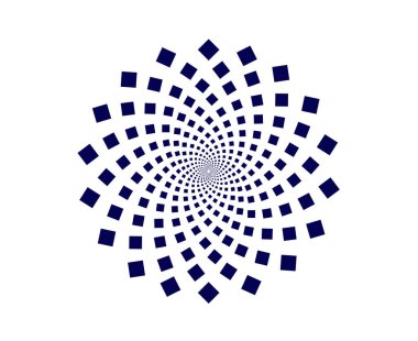 Spiral Dairesel Kare Modeli Mavi Renk Soyut Tasarım Vektörü ResimleriName