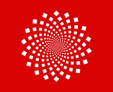 Spiral Dairesel Kare Şablon Kırmızı Soyut Tasarım Vektörü ResimleriName