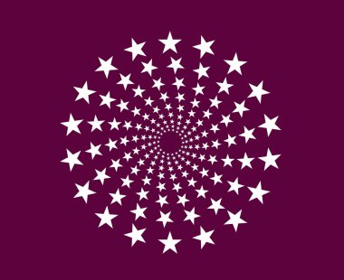 Spiral Dairesel Yıldızlar Mor Soyut Tasarım Vektörü Çizimi