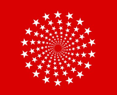 Spiral Dairesel Yıldızlar Şablon Kırmızı Soyut Tasarım Vektör Resimleri