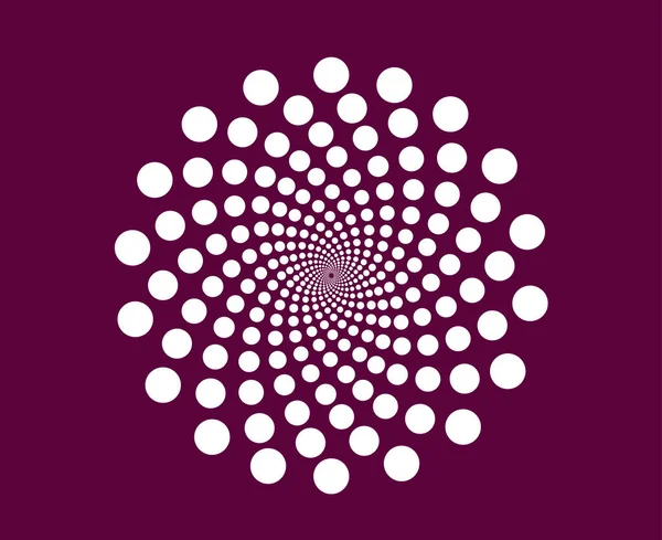 Spiral Dairesel Noktalar Mor Soyut Tasarım Vektör Çizimi