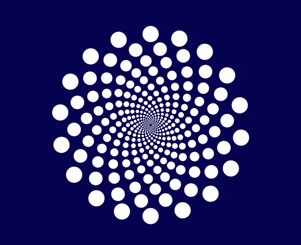 Spiral Dairesel Noktalar Şablon Mavi Soyut Tasarım Vektör Çizimi