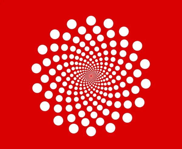 Spiral Dairesel Noktalar Şablon Kırmızı Soyut Tasarım Vektör Çizimi