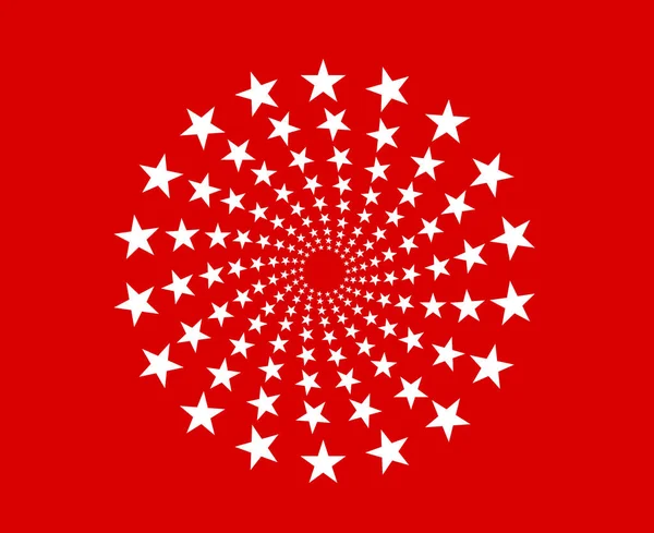 Spiral Dairesel Yıldızlar Şablon Kırmızı Soyut Tasarım Vektör Resimleri