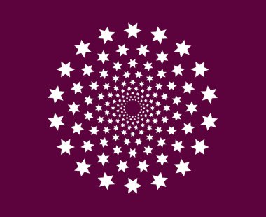 Yıldız Desenli Spiral Süsleme Mor Doku Soyut Tasarım Vektörü İllüstrasyonu