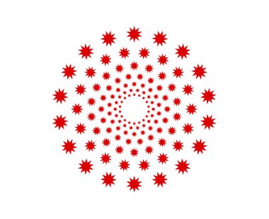 Yıldız Desenli Spiral Doku Kırmızı Renk Soyut Tasarım Vektörü İllüstrasyonu