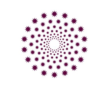 Yıldız Desenli Spiral Doku Mor Renk Soyut Tasarım Vektörü İllüstrasyonu