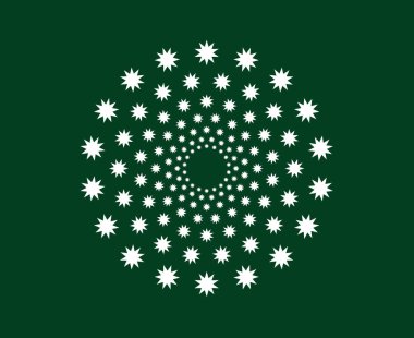 Yıldız Desenli Spiral Doku Yeşil Soyut Tasarım Vektörü Çizimi