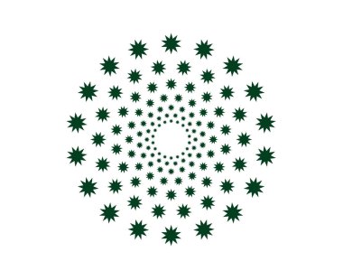 Yıldız Desenli Spiral Doku Yeşil Renk Soyut Tasarım Vektörü İllüstrasyonu