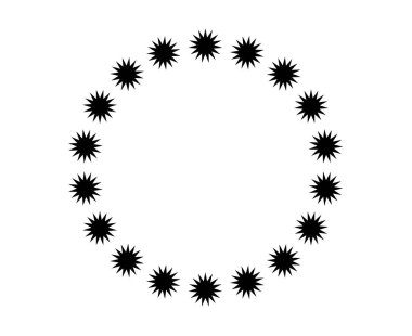 Yıldız Desenli Sarmal Siyah Renkli Soyut Tasarım Vektör Çizimi