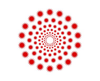 Yıldız Desenli Sarmal Kırmızı Renkli Soyut Tasarım Vektörü ResimleriComment