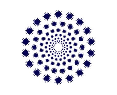 Dairesel Düzenleme Spiral Desen Mavi Renk Soyut Tasarım Vektörü İllüstrasyonu