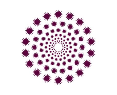 Dairesel Düzenleme Spiral Mor Renk Soyut Tasarım Vektörü İllüstrasyonu