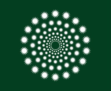 Dairesel Düzenleme Spiral Desen Yeşil Soyut Tasarım Vektör Çizimi