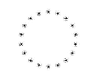 Dairesel Düzenleme Şekilleri Keskin Siyah Renkli Spiral Desen Soyut Tasarım Vektör Resimlemesi