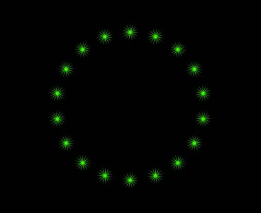 Dairesel Düzenleme Şekilleri Keskin Yeşil Renkli Spiral Desen Soyut Tasarım Vektörü Resimlemesi