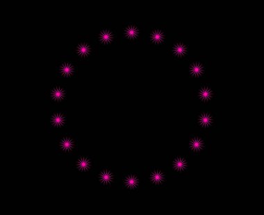 Dairesel Düzenleme Şekilleri Keskin Pembe Renkli Sarmal Şablon Soyut Tasarım Vektör Resimlemesi