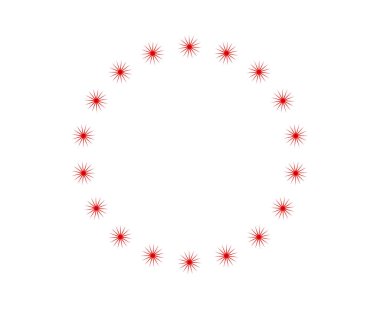 Dairesel Düzenleme Şekilleri Keskin Kırmızı Renkli Spiral Desen Soyut Tasarım Vektör Resimlemesi