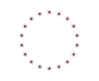 Dairesel Düzenleme Şekilleri Keskin Mor Renk Örnekleri Soyut Tasarım Vektörü Resimlemesi