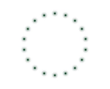 Dairesel Düzenleme Şekilleri Keskin Yeşil Renkli Spiral Desen Soyut Tasarım Vektörü Resimlemesi