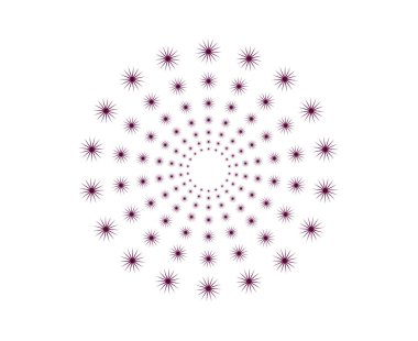 Dairesel Düzenleme Şekilleri Keskin Sarmal Şablon Mor Renk Soyut Tasarım Vektörü İllüstrasyonu