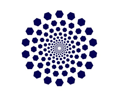 Spiral Geometrik Şablon Mavi Renk Soyut Tasarım Vektörü İllüstrasyonu