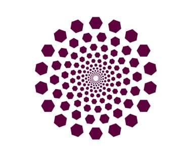 Spiral Geometrik Mor Renk Soyut Tasarım Vektörü İllüstrasyonu