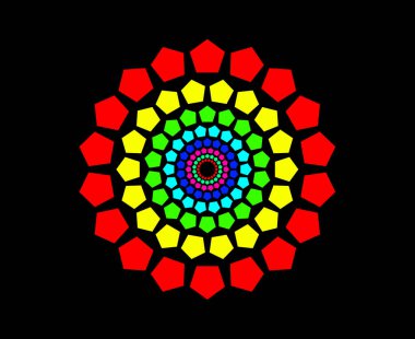 Soyut Geometrik Dairesel Desen Spiral Çok Renkli Tasarım Vektörü İllüstrasyonu