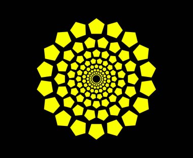 Soyut Geometrik Dairesel Desen Sarmal Renk Tasarım Vektörü İllüstrasyonu