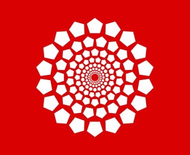 Soyut Geometrik Dairesel Şablon Sarmal Kırmızı Tasarım Vektörü İllüstrasyonu