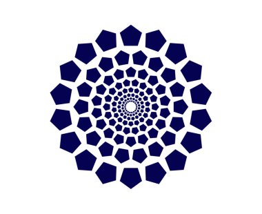 Soyut Geometrik Dairesel Desen Sarmal Mavi Renk Tasarım Vektörü İllüstrasyonu