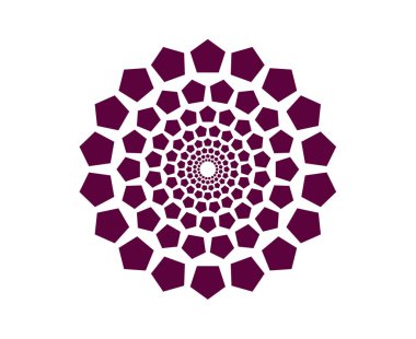 Soyut Geometrik Dairesel Desen Spiral Mor Renk Tasarım Vektörü İllüstrasyonu