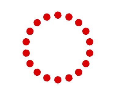 Noktalar Dairesel Sarmal Şablon Kırmızı Renk Soyut Tasarım Vektörü İllüstrasyonu