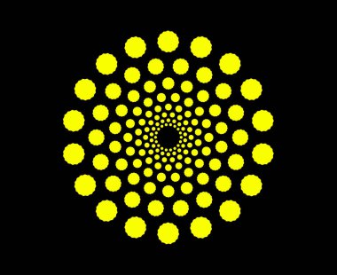 Dairesel Sarmal Noktalar Şablon Sarı Renk Soyut Tasarım Vektörü ResimleriComment