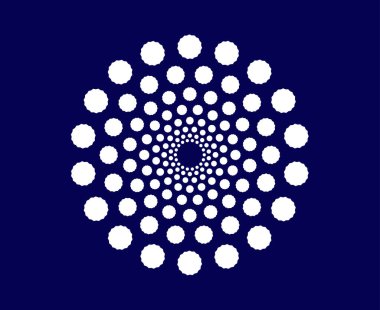 Dairesel Sarmal Noktalar Desen Mavi Soyut Tasarım Vektör Resimleri