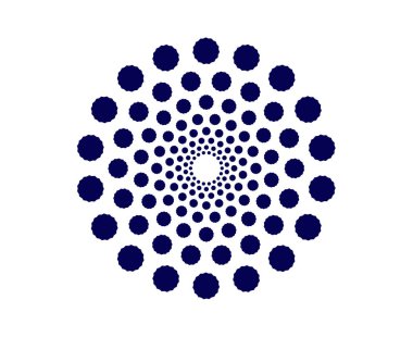 Dairesel Sarmal Noktalar Şablon Mavi Renk Soyut Tasarım Vektör İllüstrasyonu