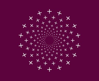 Kar Taneleri Dairesel Spiral Desen Mor Soyut Tasarım Vektörü İllüstrasyonu